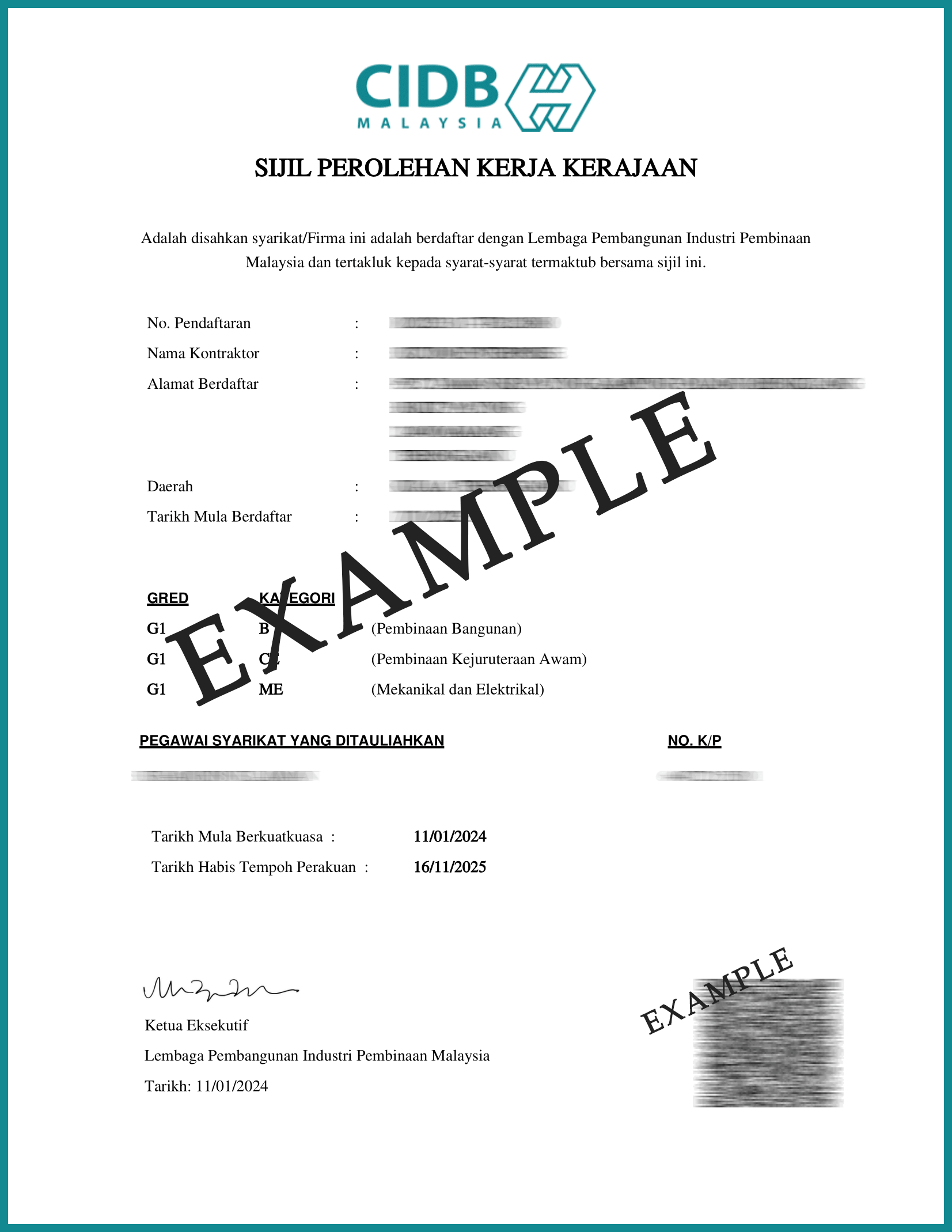 Example CIDB License (2)